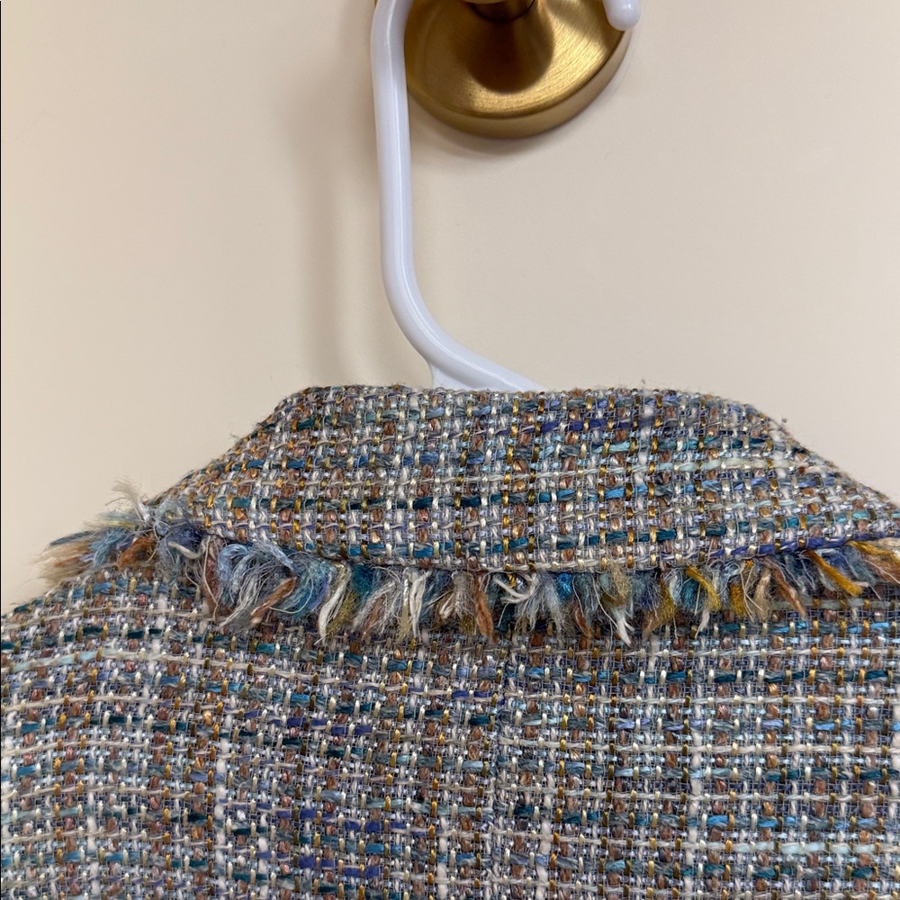 Zara Blue and Gray Tweed Blazer - Picture 14 of 14